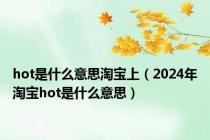 hot是什么意思淘宝上（2024年淘宝hot是什么意思）