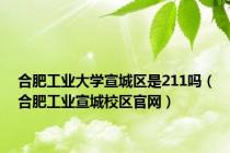 合肥工业大学宣城区是211吗（合肥工业宣城校区官网）