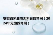 安徽省芜湖市无为县教育网（2024年无为教育网）