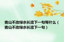 青山不改绿水长流下一句写什么（青山不改绿水长流下一句）