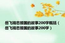 岳飞精忠报国的故事200字概括（岳飞精忠报国的故事200字）