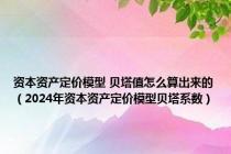 资本资产定价模型 贝塔值怎么算出来的（2024年资本资产定价模型贝塔系数）