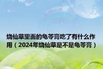 烧仙草里面的龟苓膏吃了有什么作用（2024年烧仙草是不是龟苓膏）