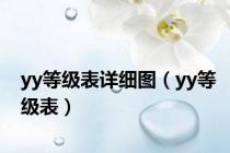 yy等级表详细图（yy等级表）