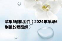 苹果6刷机固件（2024年苹果6刷机教程图解）