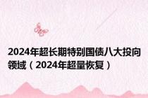 2024年超长期特别国债八大投向领域（2024年超量恢复）