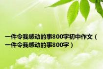 一件令我感动的事800字初中作文（一件令我感动的事800字）