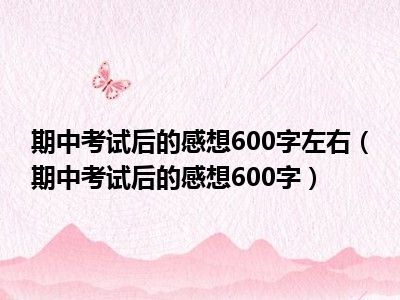 期中考试感悟800(期中考试感悟600字)