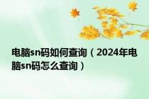 电脑sn码如何查询（2024年电脑sn码怎么查询）