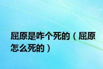 屈原是咋个死的（屈原怎么死的）