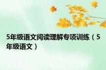 5年级语文阅读理解专项训练（5年级语文）