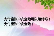 支付宝账户安全险可以赔付吗（支付宝账户安全险）