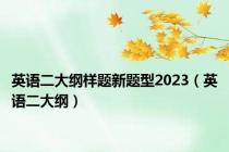 英语二大纲样题新题型2023（英语二大纲）