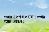 swf格式文件怎么打开（swf格式用什么打开）