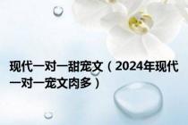 现代一对一甜宠文（2024年现代一对一宠文肉多）