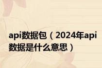 api数据包（2024年api数据是什么意思）