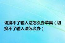 切换不了输入法怎么办苹果（切换不了输入法怎么办）