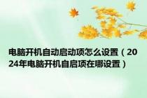 电脑开机自动启动项怎么设置（2024年电脑开机自启项在哪设置）