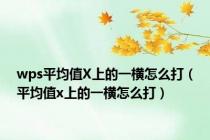 wps平均值X上的一横怎么打（平均值x上的一横怎么打）