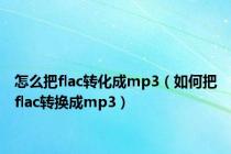 怎么把flac转化成mp3（如何把flac转换成mp3）