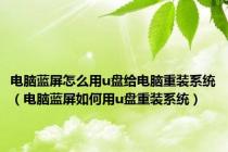 电脑蓝屏怎么用u盘给电脑重装系统（电脑蓝屏如何用u盘重装系统）