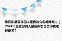 歌词中最爱你的人是我怎么舍得我难过（2024年最爱你的人是我你怎么舍得我难过歌名）