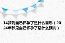 14梦到自己怀孕了是什么意思（2024年梦见自己怀孕了是什么预兆）