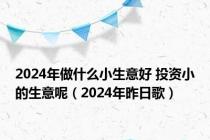 2024年做什么小生意好 投资小的生意呢（2024年昨日歌）