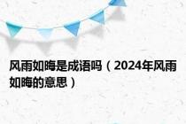 风雨如晦是成语吗（2024年风雨如晦的意思）