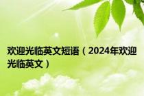 欢迎光临英文短语（2024年欢迎光临英文）