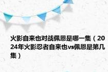 火影自来也对战佩恩是哪一集（2024年火影忍者自来也vs佩恩是第几集）