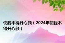 使我不得开心颜（2024年使我不得开心颜）