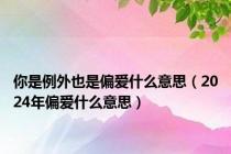 你是例外也是偏爱什么意思（2024年偏爱什么意思）