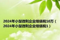 2024年小型微利企业增值税10万（2024年小型微利企业增值税1）