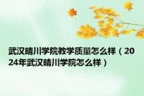 武汉晴川学院教学质量怎么样（2024年武汉晴川学院怎么样）