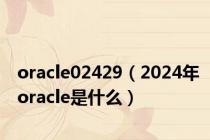 oracle02429（2024年oracle是什么）