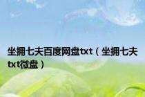 坐拥七夫百度网盘txt（坐拥七夫txt微盘）