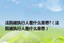 法院被执行人是什么意思?（法院被执行人是什么意思）