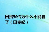 田贵妃传为什么不能看了（田贵妃）