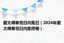 谢太傅寒雪日内集日（2024年谢太傅寒雪日内集停顿）