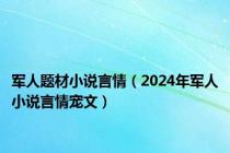 军人题材小说言情（2024年军人小说言情宠文）