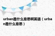 urban是什么意思啊英语（urban是什么意思）