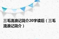 三毛流浪记简介20字读后（三毛流浪记简介）