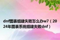 dnf图表组建失败怎么办w7（2024年图表系统组建失败dnf）