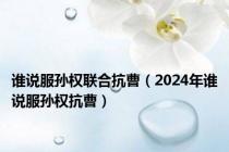 谁说服孙权联合抗曹（2024年谁说服孙权抗曹）