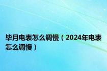 毕月电表怎么调慢（2024年电表怎么调慢）