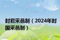 封君采邑制（2024年封国采邑制）