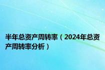 半年总资产周转率（2024年总资产周转率分析）