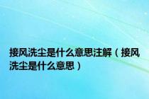 接风洗尘是什么意思注解（接风洗尘是什么意思）