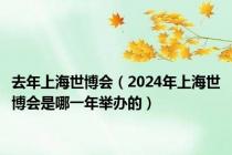 去年上海世博会（2024年上海世博会是哪一年举办的）